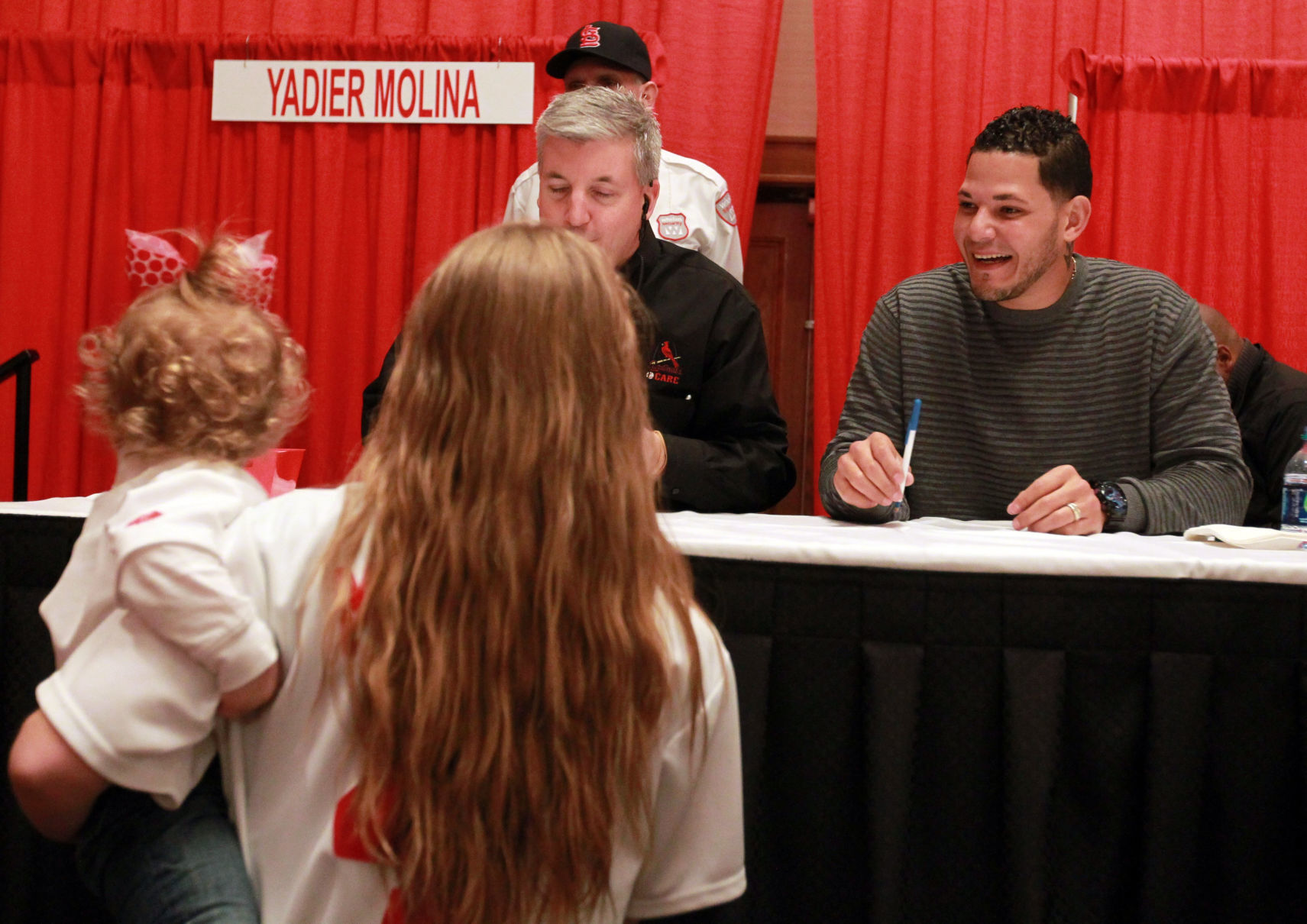Yadier Molina greets fans at 2013 Winter Warm-Up
